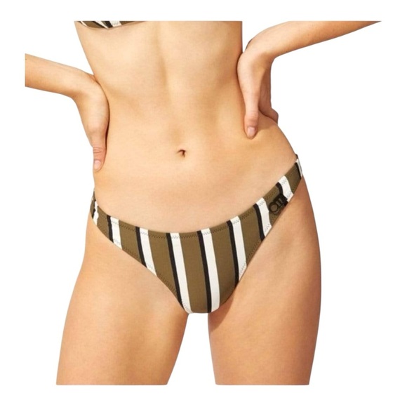 Solid & Striped Rachel Bikini Bottom in Olive, Cream & Black NWT - Picture 1 of 5